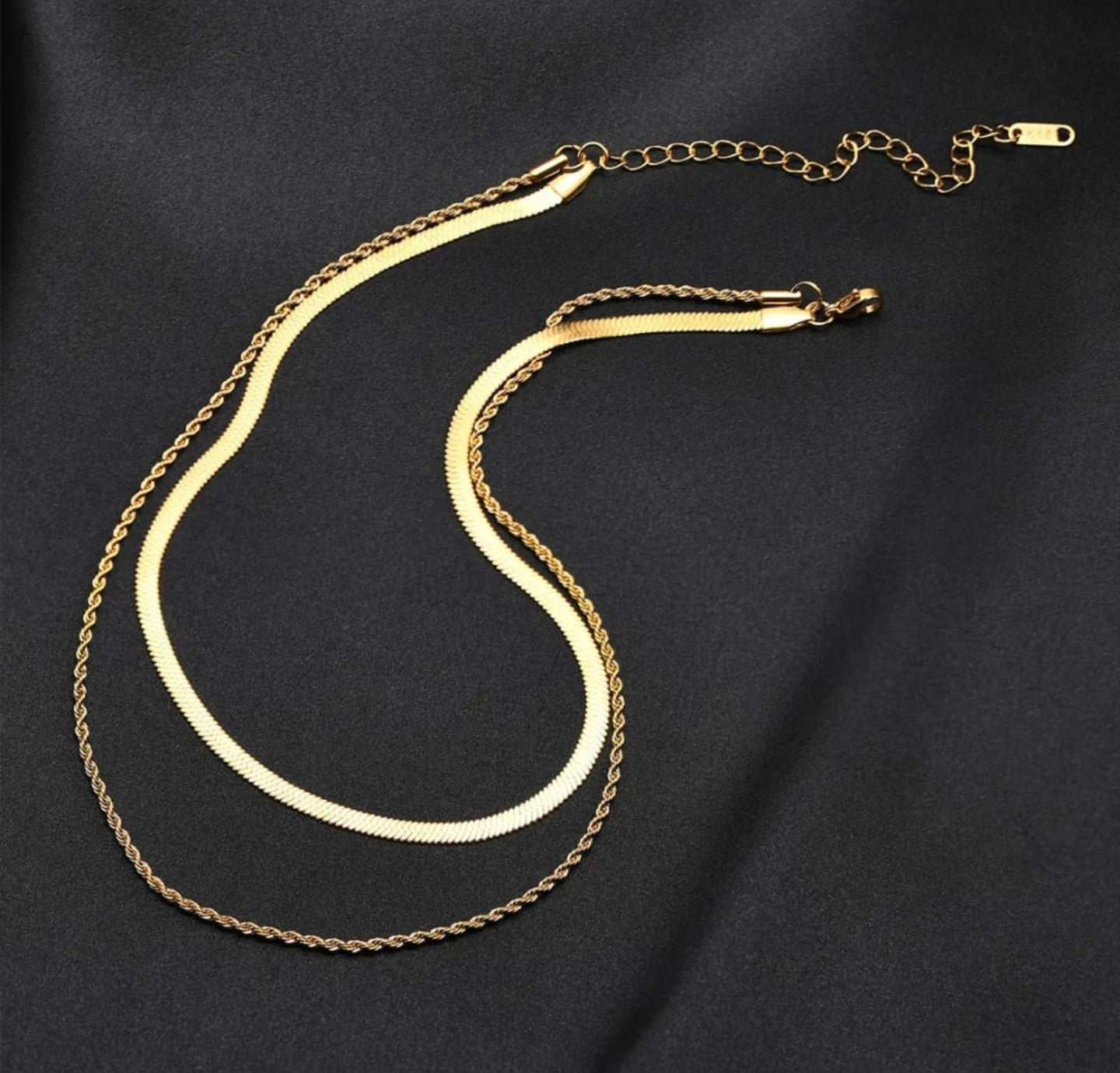 Plain Chain Two Layer Necklace