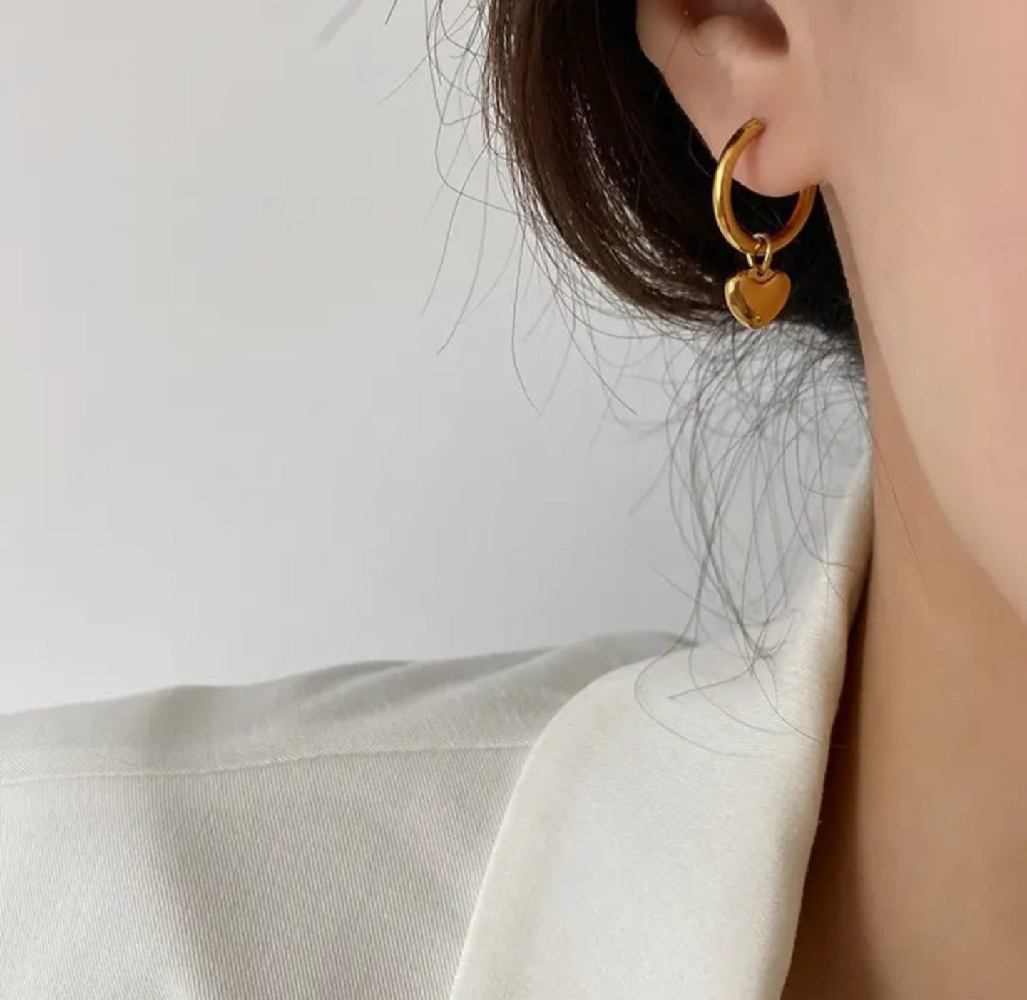 Small Heart Hoop Earrings