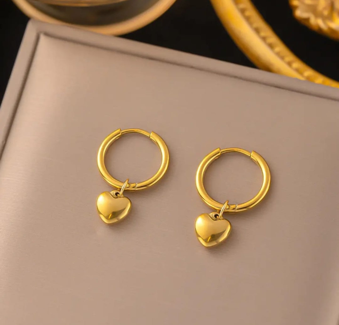 Small Heart Hoop Earrings