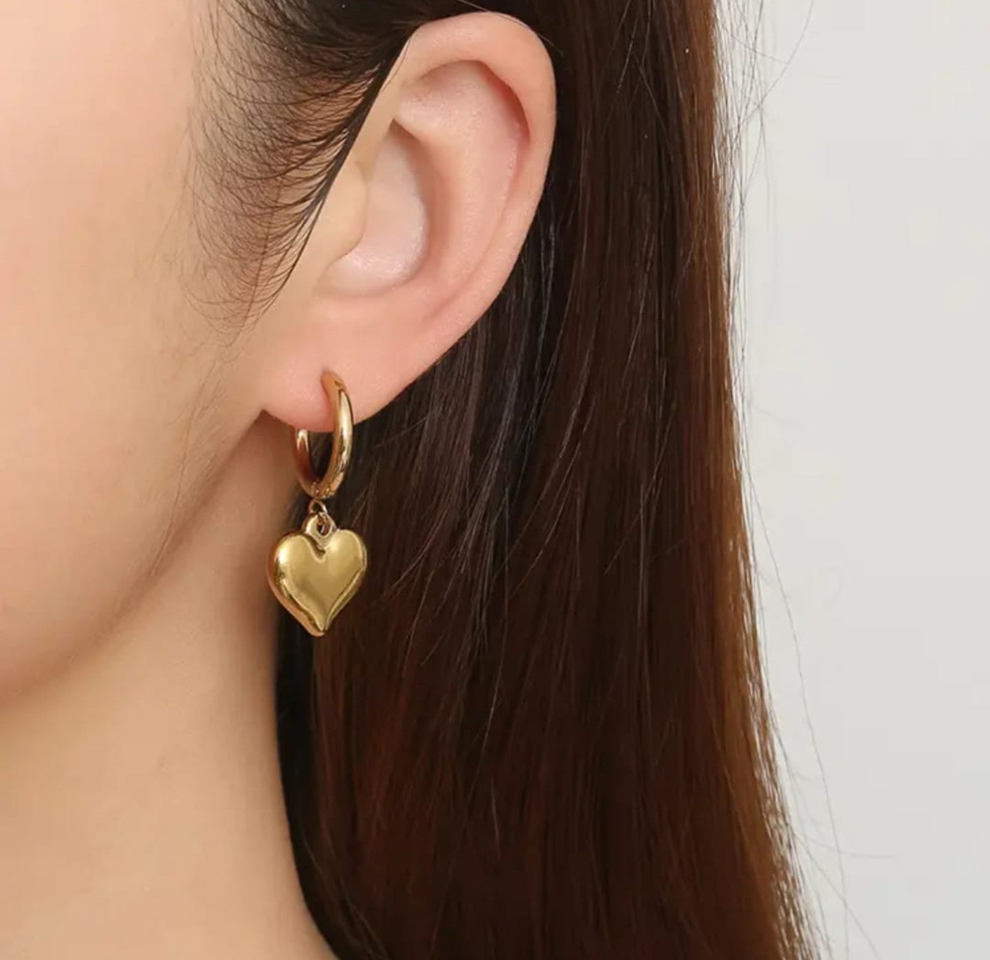 Small Heart Hoop Earrings