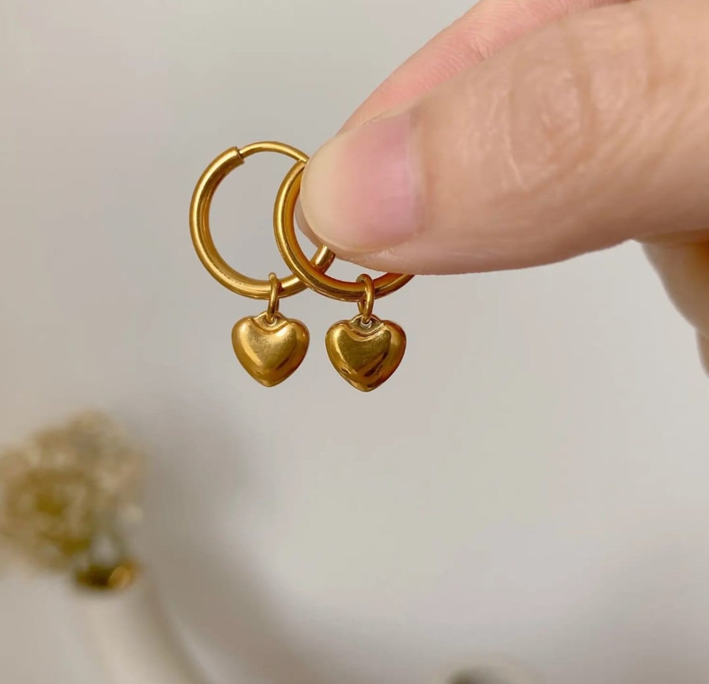 Small Heart Hoop Earrings