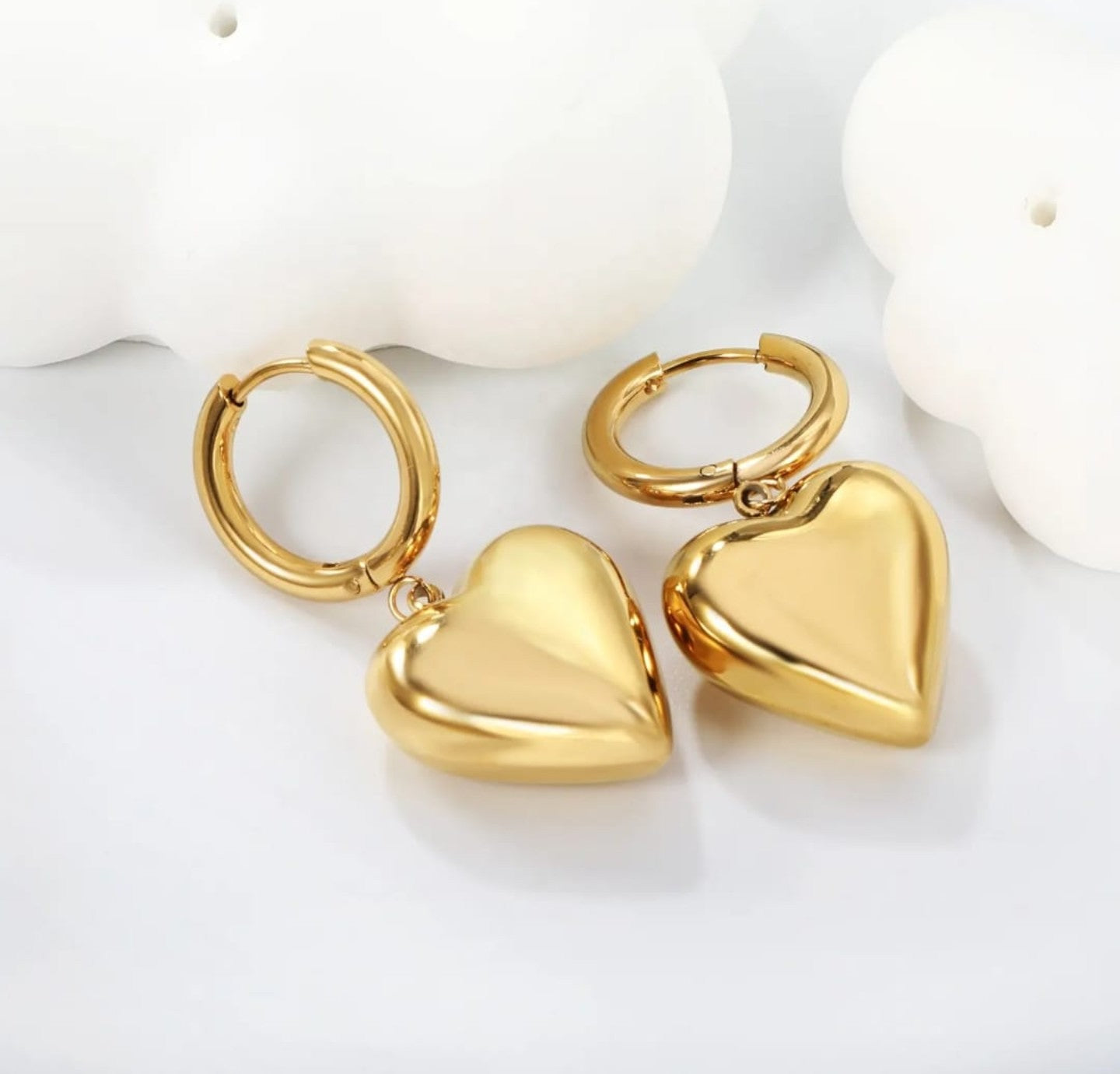 Small Heart Hoop Earrings