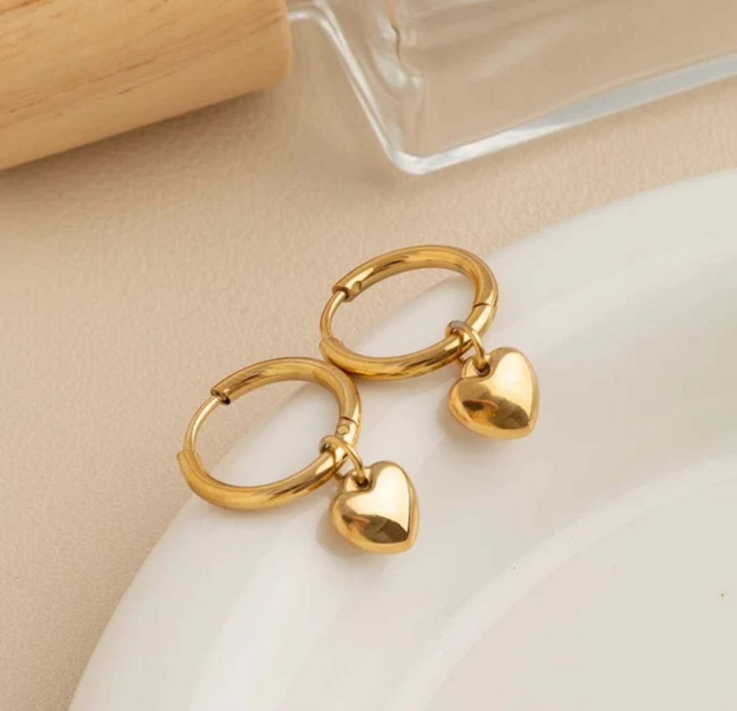 Small Heart Hoop Earrings