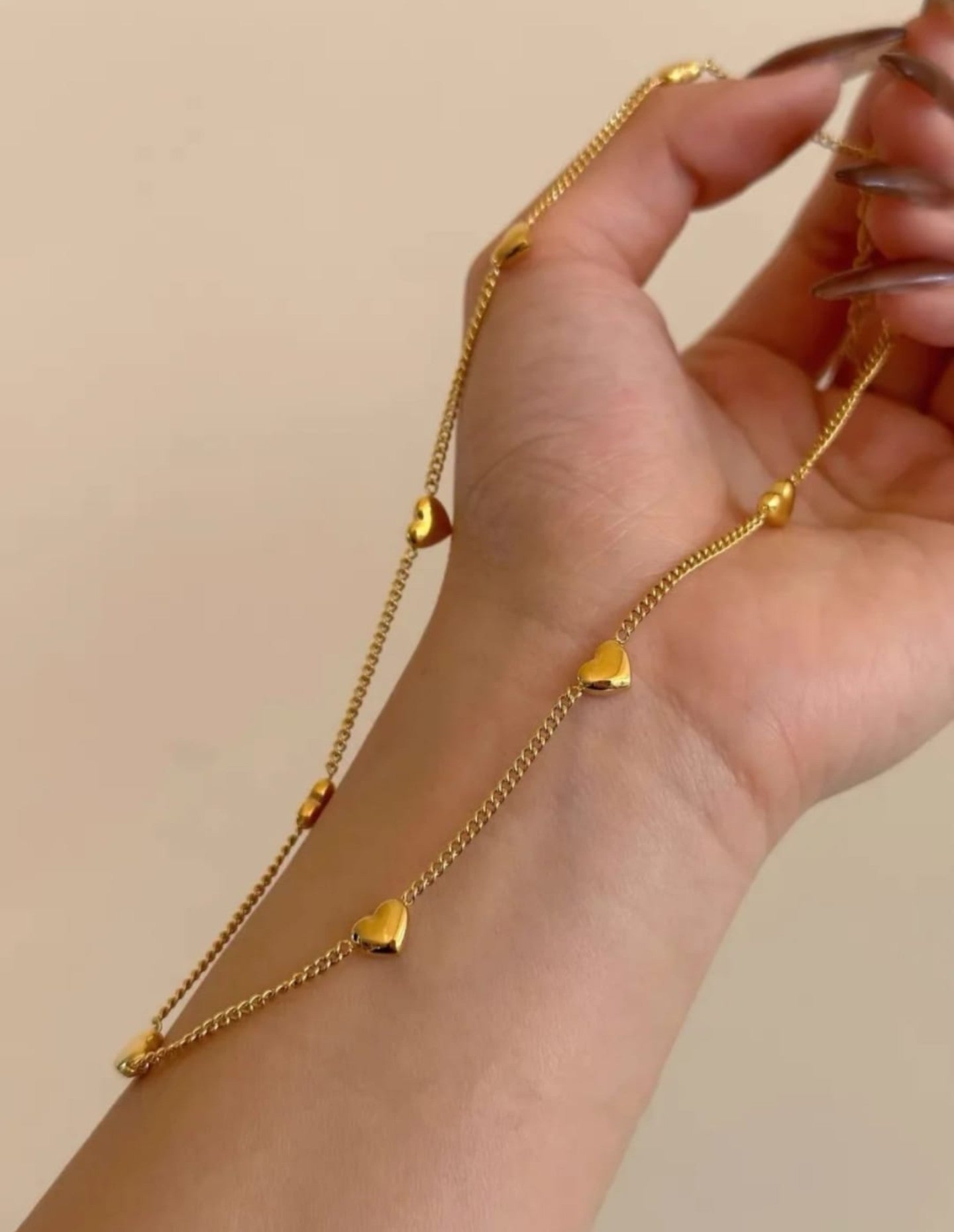 Golden Heartline Necklace