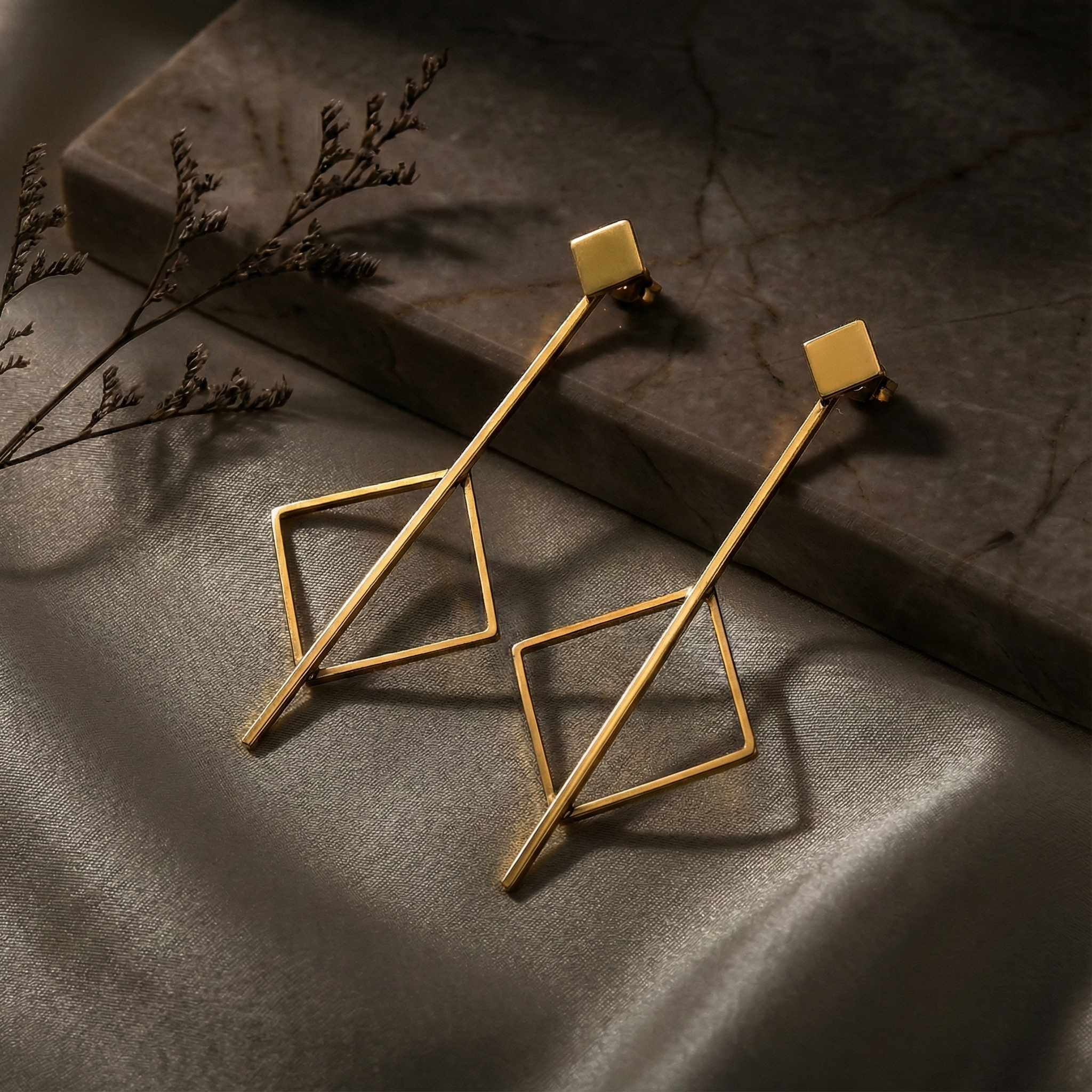 Rhombus Drop Earrings