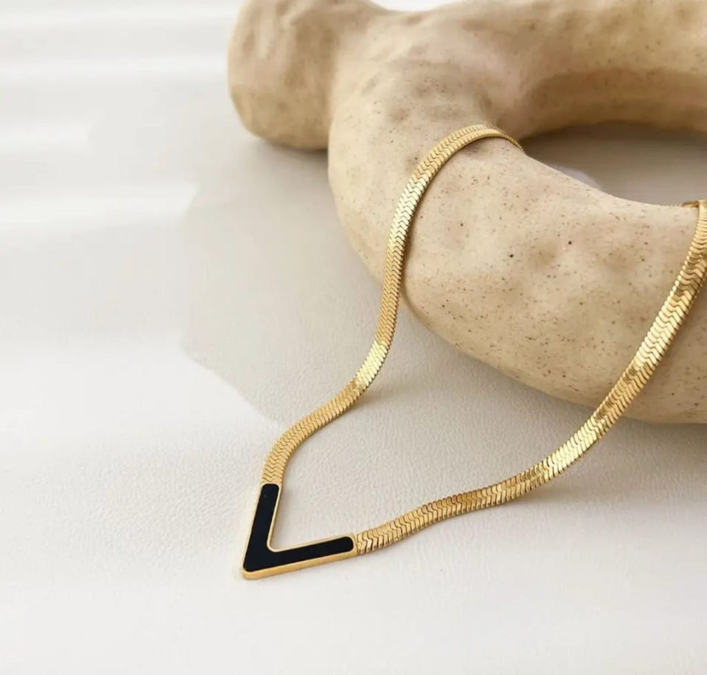 Black Enamel Necklace