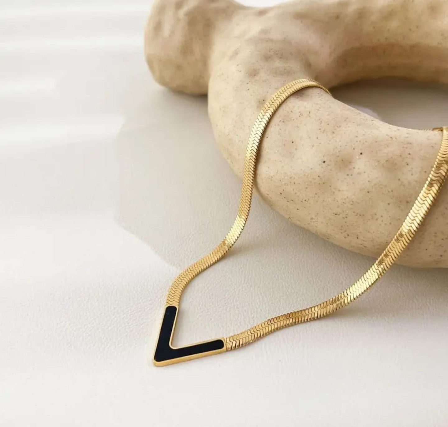Black Enamel Necklace