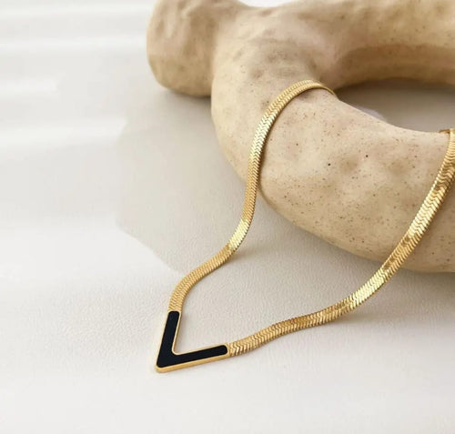 Black Enamel Necklace