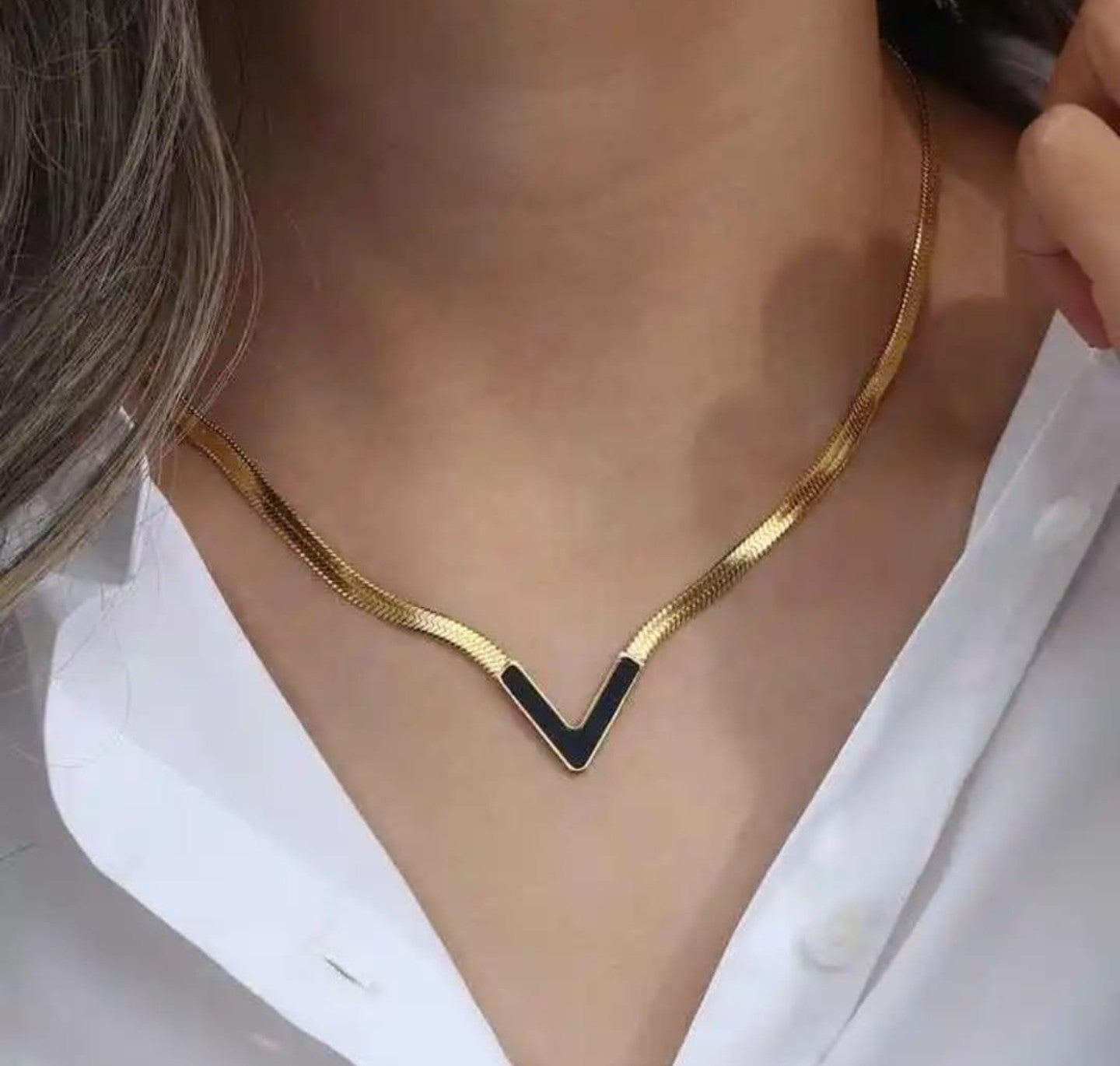 Black Enamel Necklace